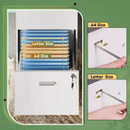 Mobile classificatore verticale in legno a 3 cassetti con serratura GALAXHERO - Organizzazione per l'ufficio e supporto stampante per documenti formato Letter/A4