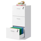 Mobile classificatore verticale in legno a 3 cassetti con serratura GALAXHERO - Organizzazione per l'ufficio e supporto stampante per documenti formato Letter/A4