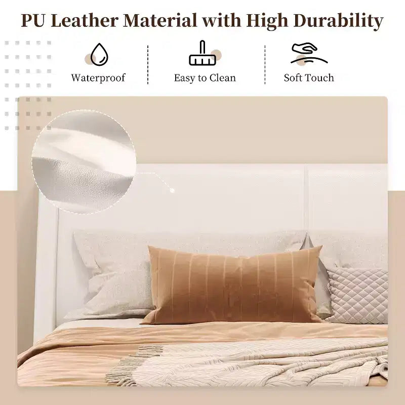 Christopher Knight Home Adrian Moderno Letto Imbottito in Ecopelle con Design a Onda Curva
