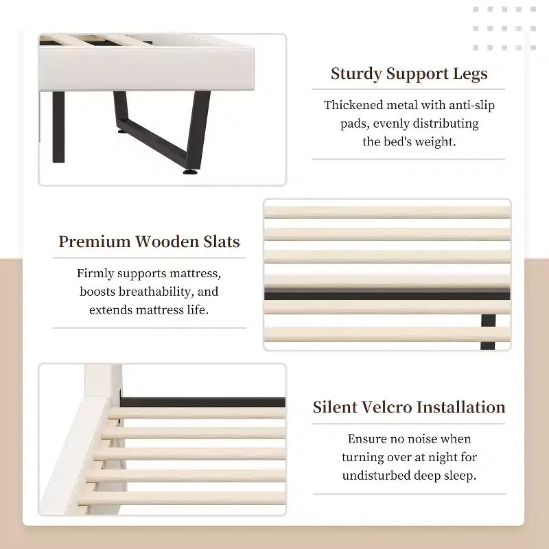 Christopher Knight Home Adrian Moderno Letto Imbottito in Ecopelle con Design a Onda Curva