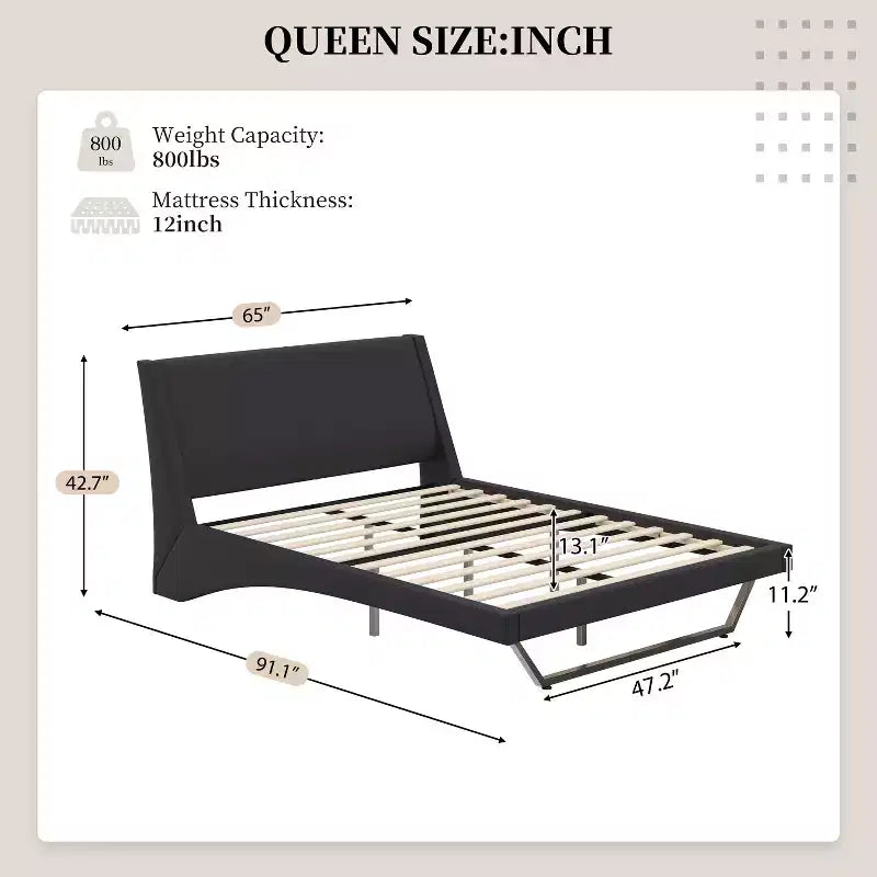 Christopher Knight Home Adrian Moderno Letto Imbottito in Ecopelle con Design a Onda Curva