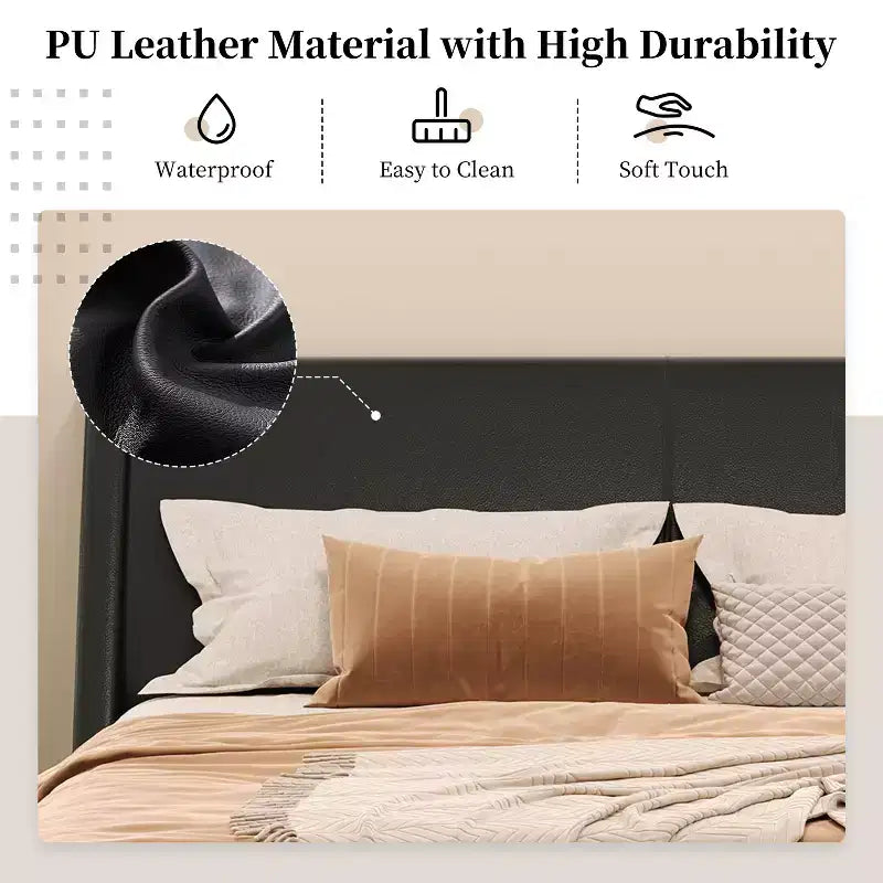 Christopher Knight Home Adrian Moderno Letto Imbottito in Ecopelle con Design a Onda Curva