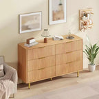 Cassettiera a 3 cassetti per camera da letto, cassettiera a scanalature da 71 cm con maniglie dorate, cassettiera in legno, comodino stretto, organizer per vestiti per camera da letto