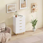 Cassettiera a 3 cassetti per camera da letto, cassettiera a scanalature da 71 cm con maniglie dorate, cassettiera in legno, comodino stretto, organizer per vestiti per camera da letto
