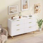 Cassettiera a 3 cassetti per camera da letto, cassettiera a scanalature da 71 cm con maniglie dorate, cassettiera in legno, comodino stretto, organizer per vestiti per camera da letto