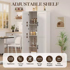 Armoire de rangement de style ferme, Meubles de rangement de cuisine, Grande armoire haute sur pied, Organisateurs de garde-manger, Pour salon, chambre à coucher, salle de bain