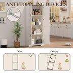 Armoire de rangement de style ferme, Meubles de rangement de cuisine, Grande armoire haute sur pied, Organisateurs de garde-manger, Pour salon, chambre à coucher, salle de bain