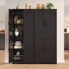 Armoire de rangement de style ferme, Meubles de rangement de cuisine, Grande armoire haute sur pied, Organisateurs de garde-manger, Pour salon, chambre à coucher, salle de bain