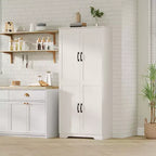 Armoire de rangement de style ferme, Meubles de rangement de cuisine, Grande armoire haute sur pied, Organisateurs de garde-manger, Pour salon, chambre à coucher, salle de bain