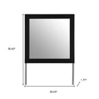 Specchio da comò quadrato HomeRoots 35 con cornice in legno nero