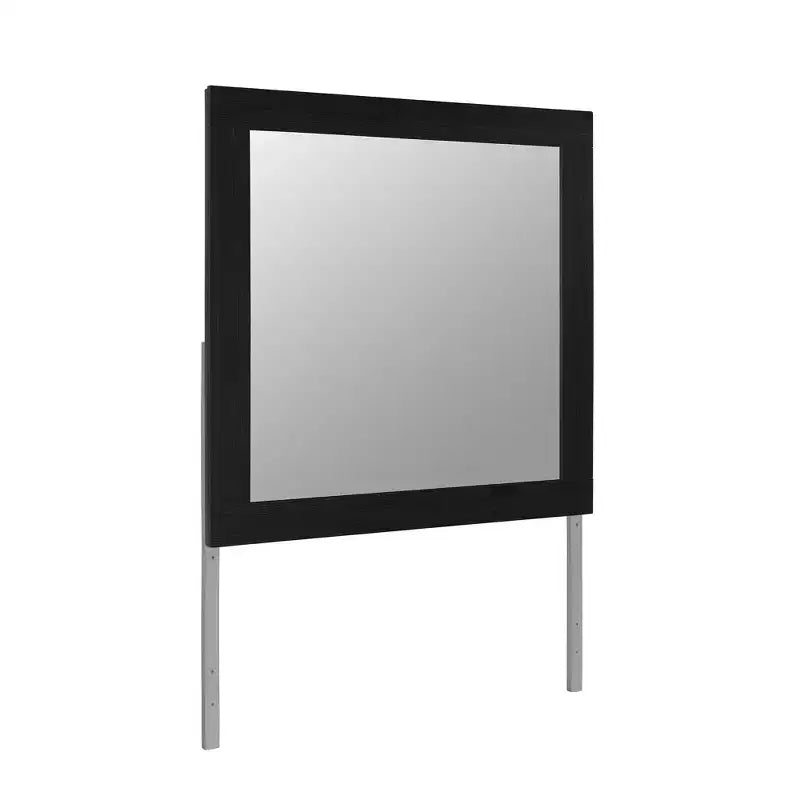 Specchio da comò quadrato HomeRoots 35 con cornice in legno nero