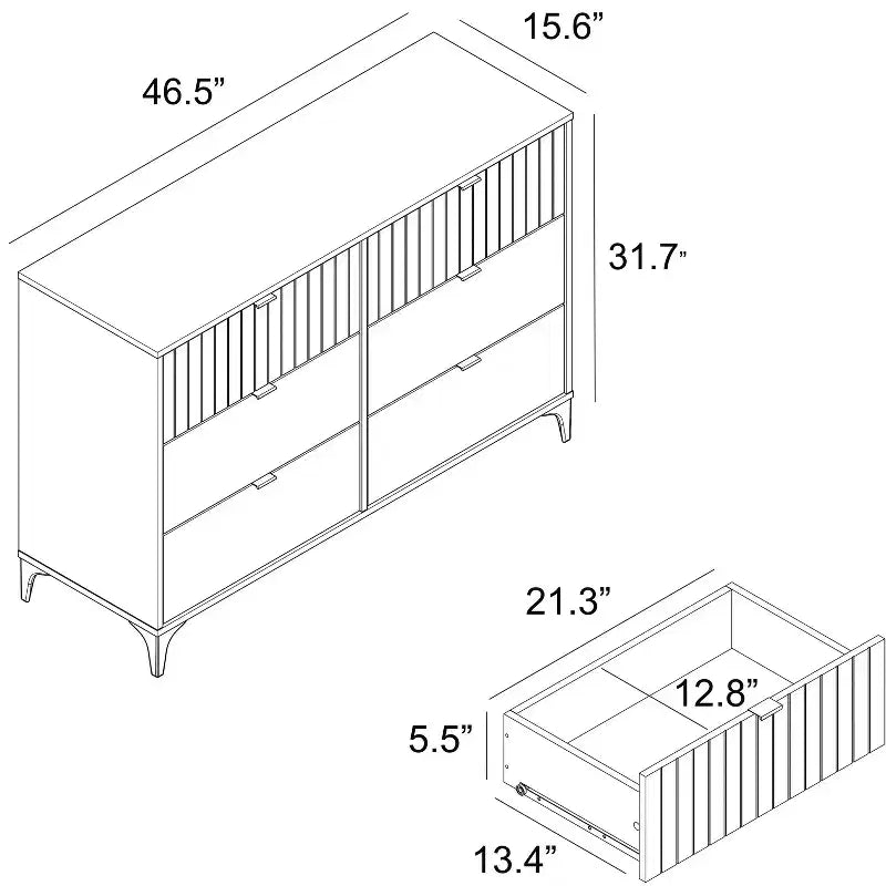 Cassettiera a 6 cassetti Galano Zaffy (Interlock) - Noce ambrato