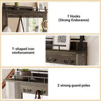 COZONY 5 in 1 Albero Appendiabiti con Scarpiera, Piantana Laterale Regolabile, Appendiabiti e Toilette, Design Angolare per Ingresso, Soggiorno, Ripostiglio
