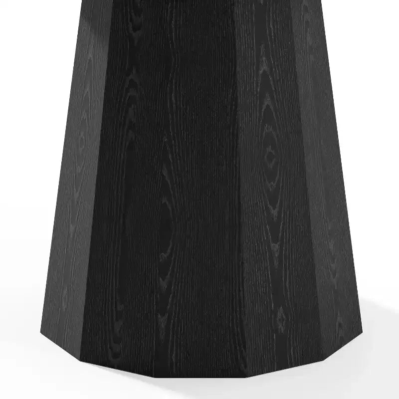 PexFix Tavolo da pranzo rotondo in legno massello, 132 cm (52 pollici) di altezza, tavolo da cucina per 4-6 persone con piano del tavolo e base affusolata per soggiorno/sala da pranzo, ufficio, caffè, nero