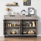 Buffet moderno a credenza da 140 cm – Madia da cucina con 2 cassetti e 4 ante per sala da pranzo
