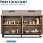 Buffet moderno a credenza da 140 cm – Madia da cucina con 2 cassetti e 4 ante per sala da pranzo