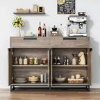 Buffet moderno a credenza da 140 cm – Madia da cucina con 2 cassetti e 4 ante per sala da pranzo