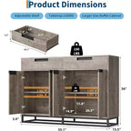 Buffet moderno a credenza da 140 cm – Madia da cucina con 2 cassetti e 4 ante per sala da pranzo