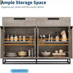 Buffet moderno a credenza da 140 cm – Madia da cucina con 2 cassetti e 4 ante per sala da pranzo