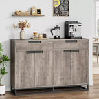 Buffet moderno a credenza da 140 cm – Madia da cucina con 2 cassetti e 4 ante per sala da pranzo