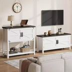 Credenza a Buffet in Stile Fattoria con Mobile a 2 Ante e Ripiano, Tavolo Consolle in Legno con Contenitore per Cucina, Corridoio, Sala da Pranzo