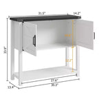 Credenza a Buffet in Stile Fattoria con Mobile a 2 Ante e Ripiano, Tavolo Consolle in Legno con Contenitore per Cucina, Corridoio, Sala da Pranzo