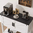 Credenza a Buffet in Stile Fattoria con Mobile a 2 Ante e Ripiano, Tavolo Consolle in Legno con Contenitore per Cucina, Corridoio, Sala da Pranzo