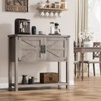 Credenza a Buffet in Stile Fattoria con Mobile a 2 Ante e Ripiano, Tavolo Consolle in Legno con Contenitore per Cucina, Corridoio, Sala da Pranzo