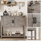 Credenza a Buffet in Stile Fattoria con Mobile a 2 Ante e Ripiano, Tavolo Consolle in Legno con Contenitore per Cucina, Corridoio, Sala da Pranzo