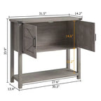 Credenza a Buffet in Stile Fattoria con Mobile a 2 Ante e Ripiano, Tavolo Consolle in Legno con Contenitore per Cucina, Corridoio, Sala da Pranzo
