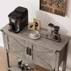 Credenza a Buffet in Stile Fattoria con Mobile a 2 Ante e Ripiano, Tavolo Consolle in Legno con Contenitore per Cucina, Corridoio, Sala da Pranzo