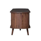 Mobile Porta TV per Televisori fino a 80 Pollici, Credenza TV Moderna Mid-Century Mobile per Media Centro Intrattenimento con Ante Scorrevoli e 2 Cassetti, Marrone Scuro - ModernLuxe