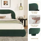Christopher Knight Home Emilia Letto a piattaforma moderno imbottito con testiera ricurva