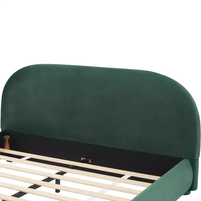 Christopher Knight Home Emilia Letto a piattaforma moderno imbottito con testiera ricurva