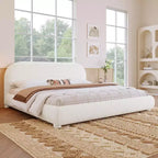 Christopher Knight Home Emilia Letto a piattaforma moderno imbottito con testiera ricurva