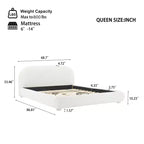 Christopher Knight Home Emilia Letto a piattaforma moderno imbottito con testiera ricurva