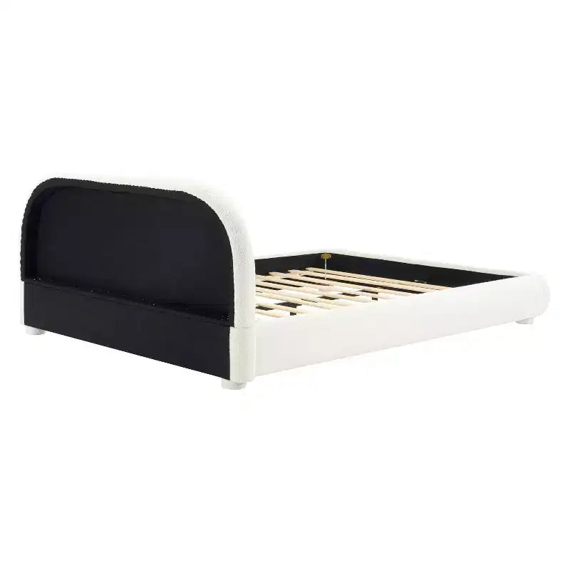 Christopher Knight Home Emilia Letto a piattaforma moderno imbottito con testiera ricurva