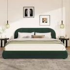 Christopher Knight Home Emilia Letto a piattaforma moderno imbottito con testiera ricurva
