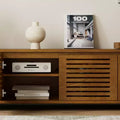 63-Inch Mid-Century Modern Extendable TV Stand with Adjustable Panels, Media Console Storage Cabinet for Living Room Entertainment
