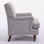 Poltrona GDFStudio Sidney Accent con tessuto in lino imbottito e gambe in legno massello