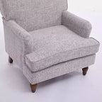 Poltrona GDFStudio Sidney Accent con tessuto in lino imbottito e gambe in legno massello