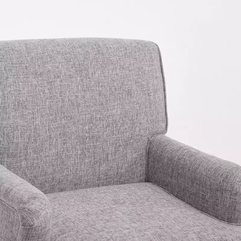 Poltrona GDFStudio Sidney Accent con tessuto in lino imbottito e gambe in legno massello