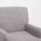 Poltrona GDFStudio Sidney Accent con tessuto in lino imbottito e gambe in legno massello