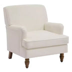 Poltrona GDFStudio Sidney Accent con tessuto in lino imbottito e gambe in legno massello
