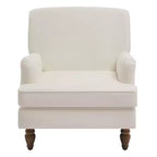 Poltrona GDFStudio Sidney Accent con tessuto in lino imbottito e gambe in legno massello