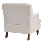 Poltrona GDFStudio Sidney Accent con tessuto in lino imbottito e gambe in legno massello