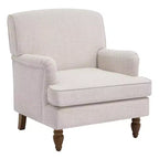 Poltrona GDFStudio Sidney Accent con tessuto in lino imbottito e gambe in legno massello