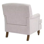 Poltrona GDFStudio Sidney Accent con tessuto in lino imbottito e gambe in legno massello