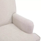 Poltrona GDFStudio Sidney Accent con tessuto in lino imbottito e gambe in legno massello