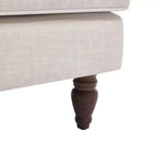 Poltrona GDFStudio Sidney Accent con tessuto in lino imbottito e gambe in legno massello